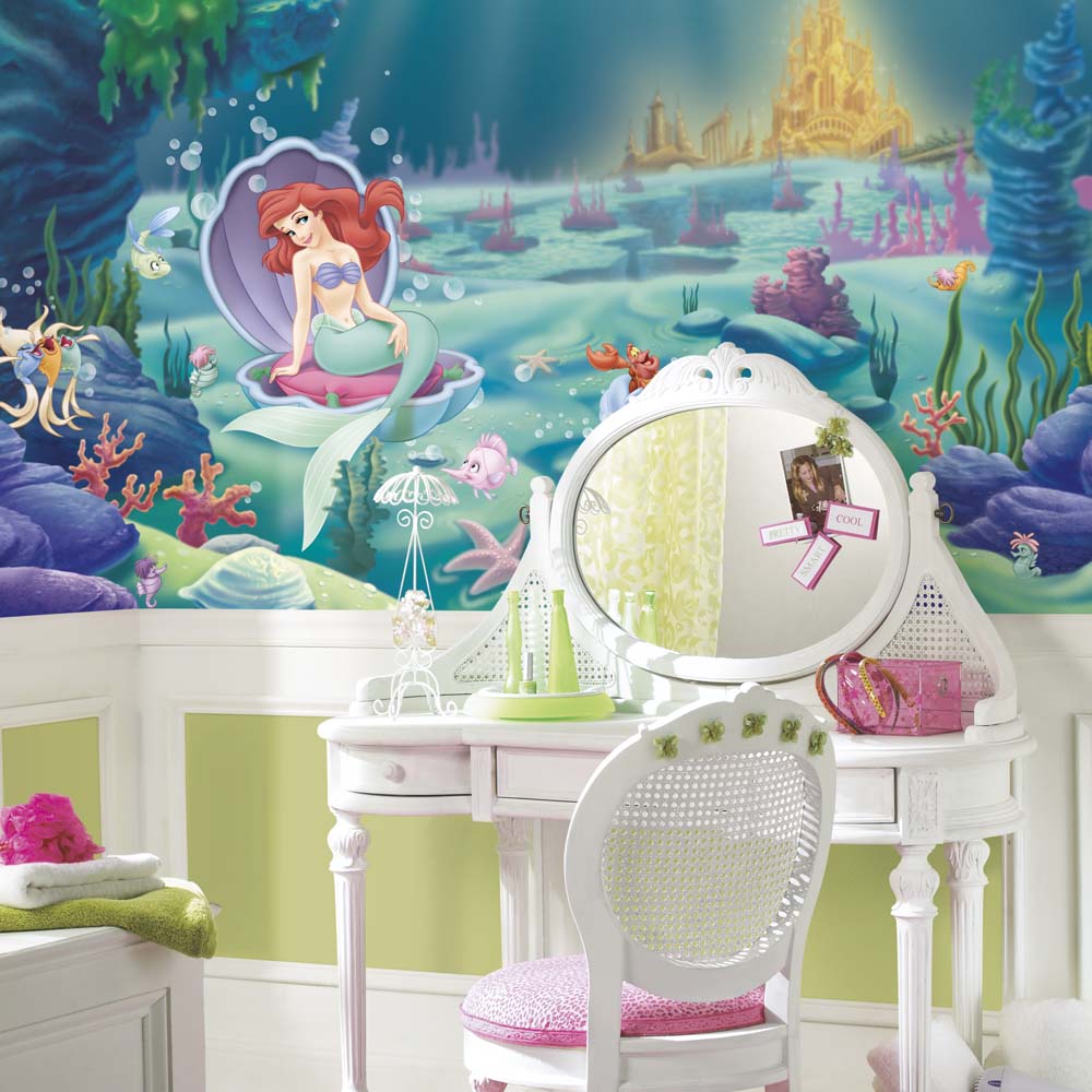 Room Mates XL Murals Littlest Mermaid Chair Rail Wall Decal