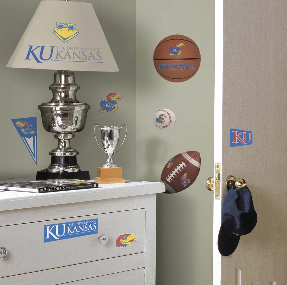 Kansas Jayhawks Peel and Stick Applique / Wall Decal Set