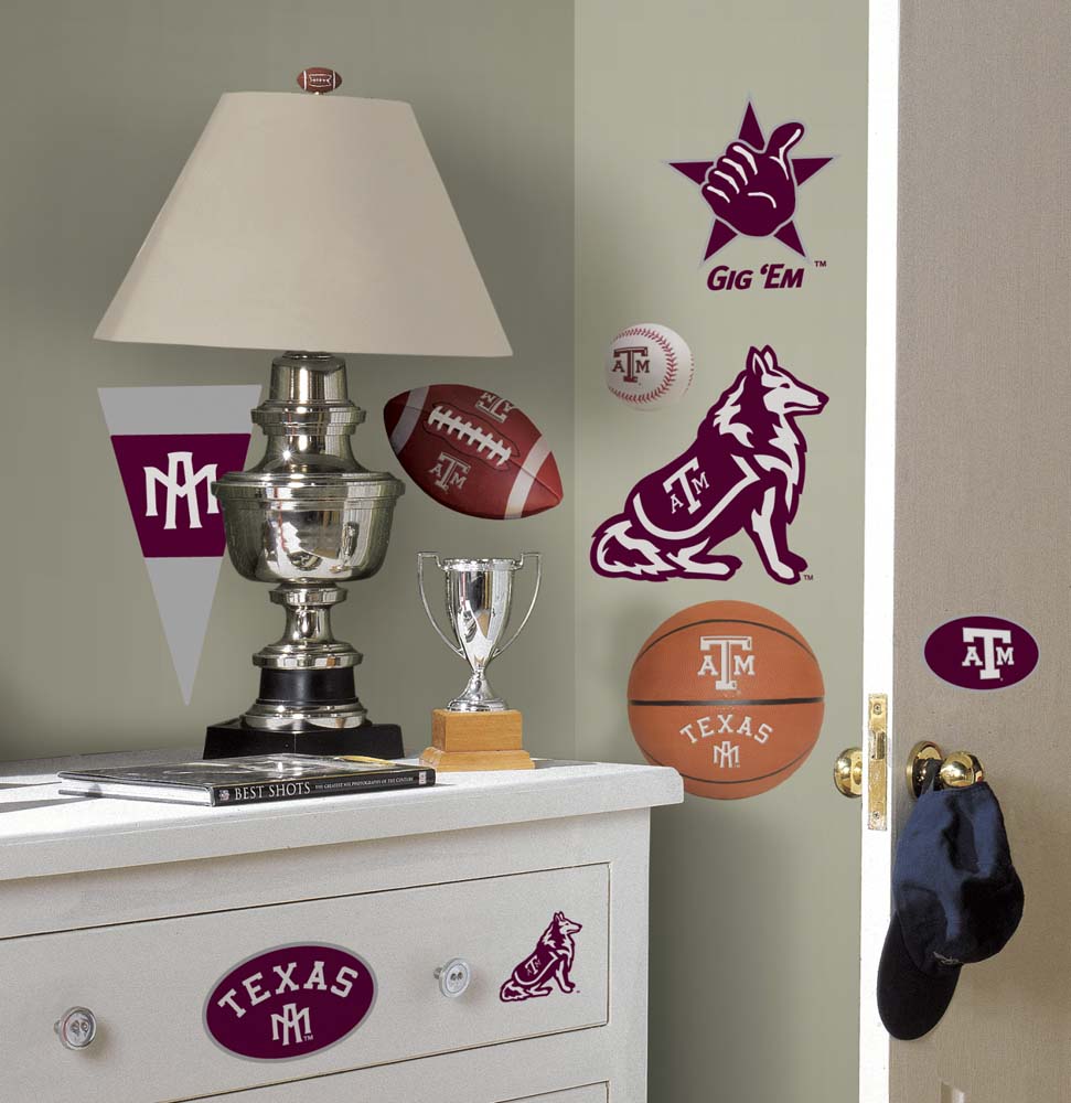 Texas A & M Aggies Peel and Stick Applique / Wall Decal Set