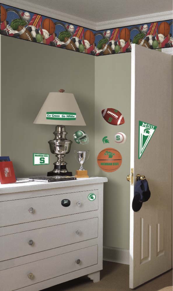 Michigan State Spartans Peel and Stick Applique / Wall Decal Set