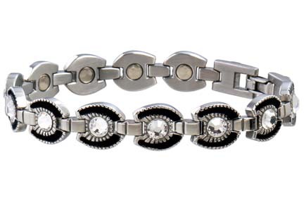 Ladies' Gem Duet Black Horseshoe Western Series Magnetic Bracelet from Sabona