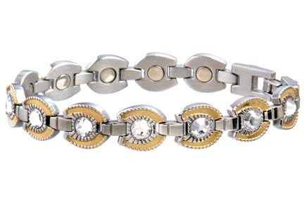 Ladies' Gem Gold Horseshoe Western Series Magnetic Bracelet from Sabona