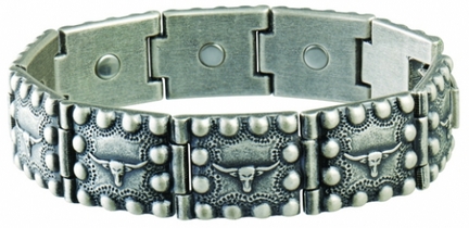 Sabona Steer Head Beaded Edge Magnetic Bracelet