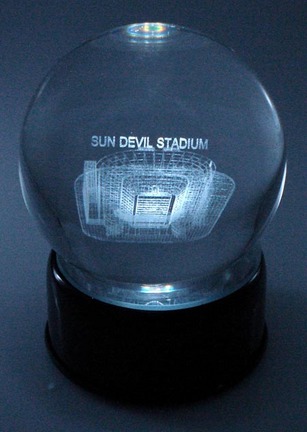 Sun Devils Stadium (Arizona State Sun Devils) Laser Etched Crystal Ball 