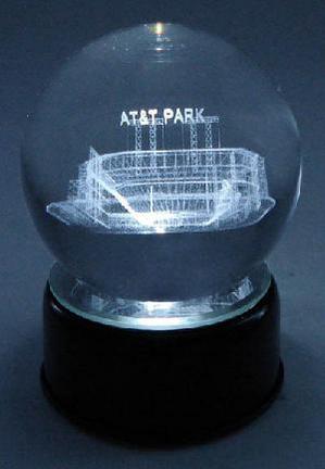 AT&T Park (San Francisco Giants) Laser Etched Crystal Ball