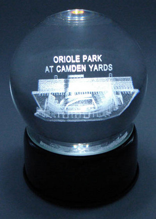 Oriole Park at Camden Yards (Baltimore Orioles) Laser Etched Crystal Ball