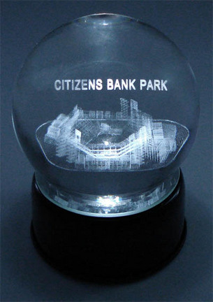 Citizens Bank Park (Philadelphia Phillies) Laser Etched Crystal Ball