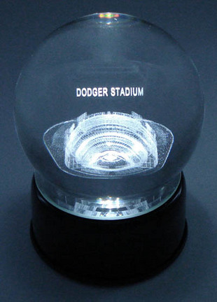 Dodgers Stadium ( Los Angeles Dodgers) Laser Etched Crystal Ball