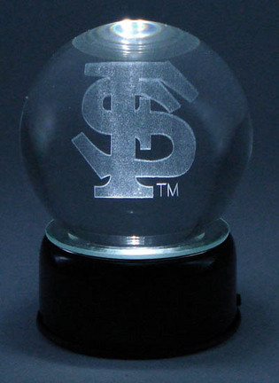 Florida State Seminoles "FS" Laser Etched Crystal Ball