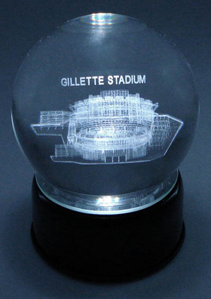 Gillette Stadium (New England Patriots) Etched Crystal Ball