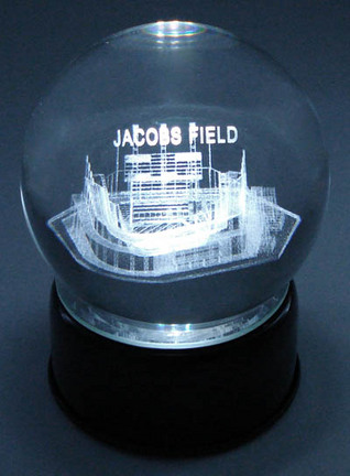 Jacobs Field (Cleveland Indians) Laser Etched Crystal Ball