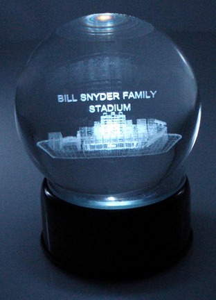 Bill Snyder Family Stadium (Kansas State Wildcats) Laser Etched Crystal Ball