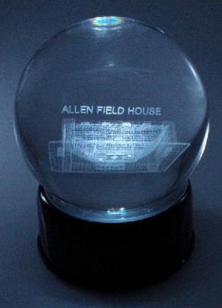 Allen Field House (Kansas Jayhawks) Laser Etched Crystal Ball