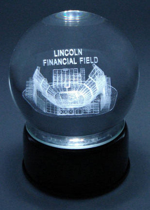 Lincoln Financial Stadium (Philadelphia Eagles) Etched Crystal Ball