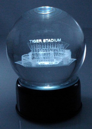Tiger Stadium (Louisiana State (LSU) Tigers) Laser Etched Crystal Ball