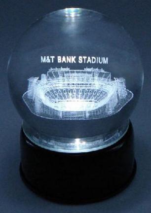 M & T Bank Stadium (Baltimore Ravens) Etched Crystal Ball