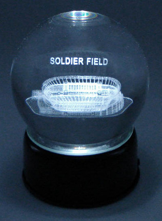 Soldier Field (Chicago Bears) Etched Crystal Ball