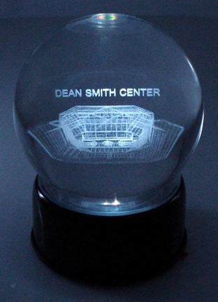 Dean Smith Center (North Carolina Tar Heels) Laser Etched Crystal Ball