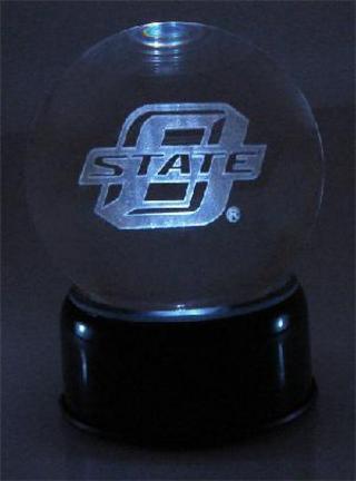 Oklahoma State Cowboys Logo Laser Etched crystal Ball