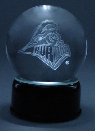 Purdue Boilermakers Logo Laser Etched Crystal Ball