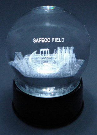 Safeco Field (Seattle Mariners) Laser Etched Crystal Ball