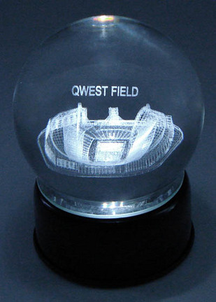 Qwest Field (Seattle Seahawks) Etched Crystal Ball