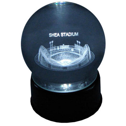 Shea Stadium (New York Mets) Laser Etched Crystal Ball