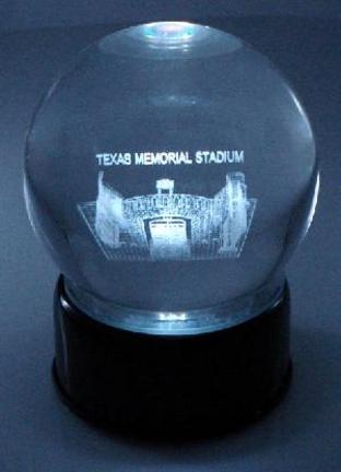 Texas Memorial Stadium (Texas Longhorns) Laser Etched Crystal Ball