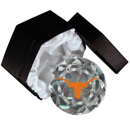 Texas Longhorns Logo 4" Glass Diamond Paperweight