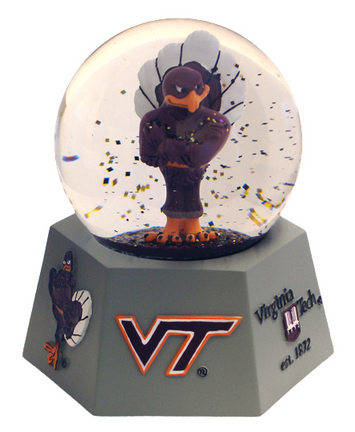 Virginia Tech Hokies Musical Snow Globe with Collegiate Mascot