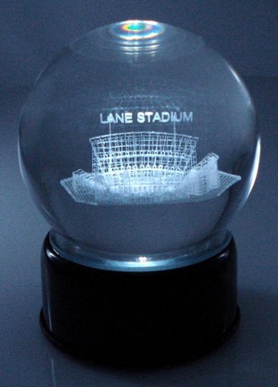 Lane Stadium (Virginia Tech Hokies) Laser Etched Crystal Ball
