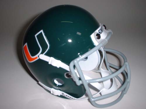Miami Hurricanes (1973-1975) Mini Throwback Football Helmet from Schutt