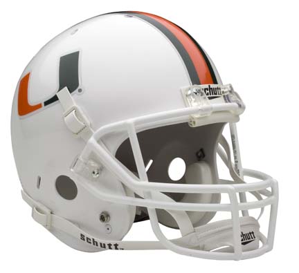 Miami Hurricanes NCAA Schutt Full Size Replica Football Helmet 