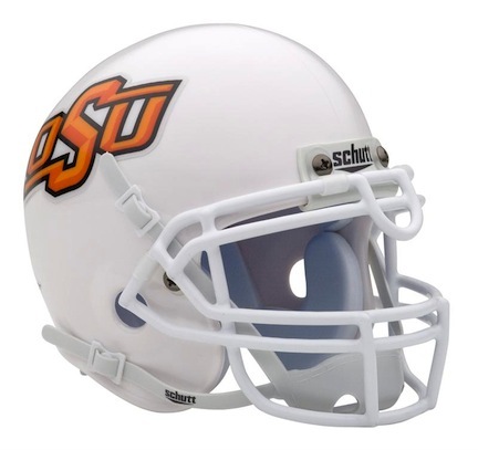 Oklahoma State Cowboys NCAA Mini Authentic Football Helmet From Schutt (White)