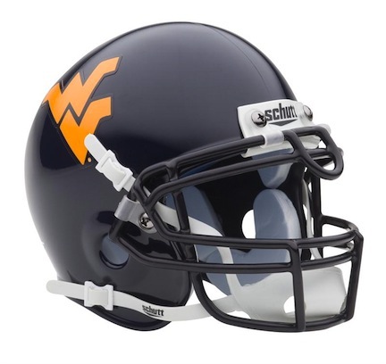 West Virginia Mountaineers NCAA Mini Authentic Football Helmet From Schutt