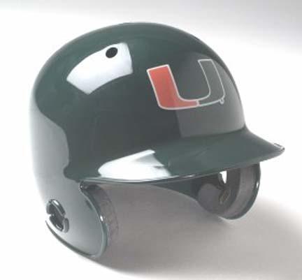 Miami Hurricanes Mini Batter's Helmet from Schutt (Set of 4 Helmets)