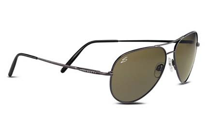 Medium Aviator Classics Collection Sunglasses (Shiny Gunmetal Frame and 555nm Polarized Lenses) from Serengeti