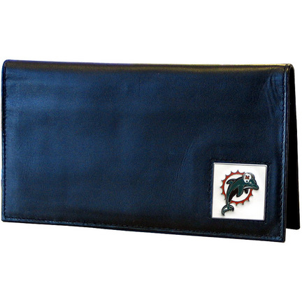 Miami Dolphins Leather Checkbook Cover