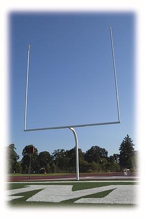 Aluminum Collegiate Football Gooseneck Goal Post - One Pair (18'6" Crossbar)