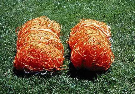 Polyethylene Official Size Orange Soccer Net - One Pair