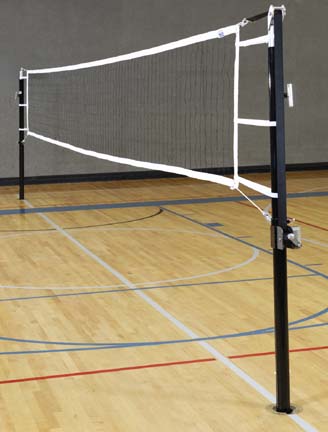 Game Standards And Net for 3" Steel Power Volleyball System - (One Standard with Winch, One Standard without Winch,