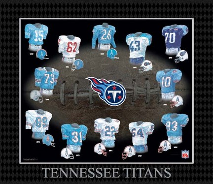 Tennessee Titans NFL Evolution of the Team Uniform - Framed Photograph