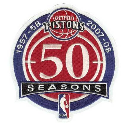 Detroit Piston 50th Anniversary NBA Logo Patch
