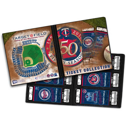 Minnesota Twins 50 Seasons Ticket Album (Holds 96 Tickets)