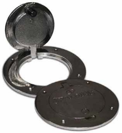 Locking Chrome Floor Plate / 3.5" Ground Sleeve (One Pair) from Spalding