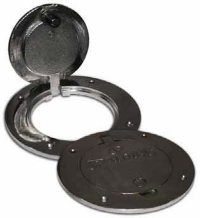 Locking Chrome Floor Plate / 3.5" Ground Sleeve from Spalding