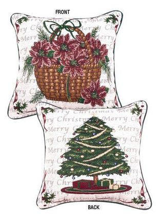 Traditions of Christmas (Tree / Basket) 17" x 17" Holiday Pillow From Simply Home