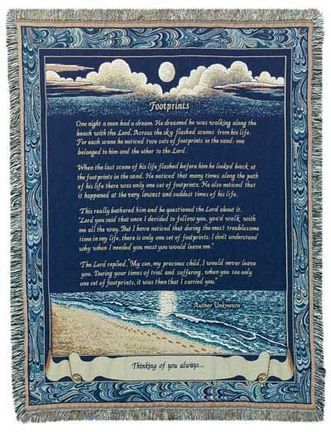 Footprints 50" x 70" Full-Size Tapestry Throw Blanket From Simply Home