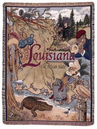 State Of Louisiana 50" x 60" Tapestry Throw Blanket From Simply Home