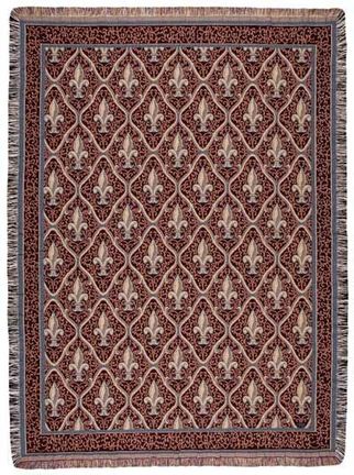 Fleur De Lis Red 50" x 60" Tapestry Throw Blanket From Simply Home